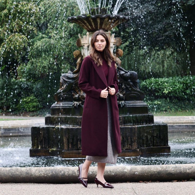Billie Extra-Wide Fit Kitten Heels - Burgundy Patent Leather - UK 8 / EU 41 / Red