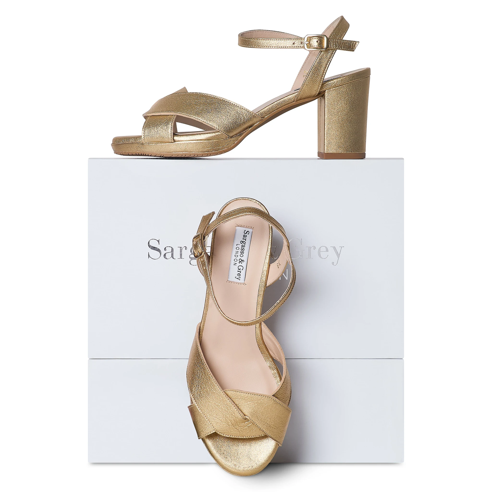 Belle - Extra-Wide Fit Sandal - Gold Leather