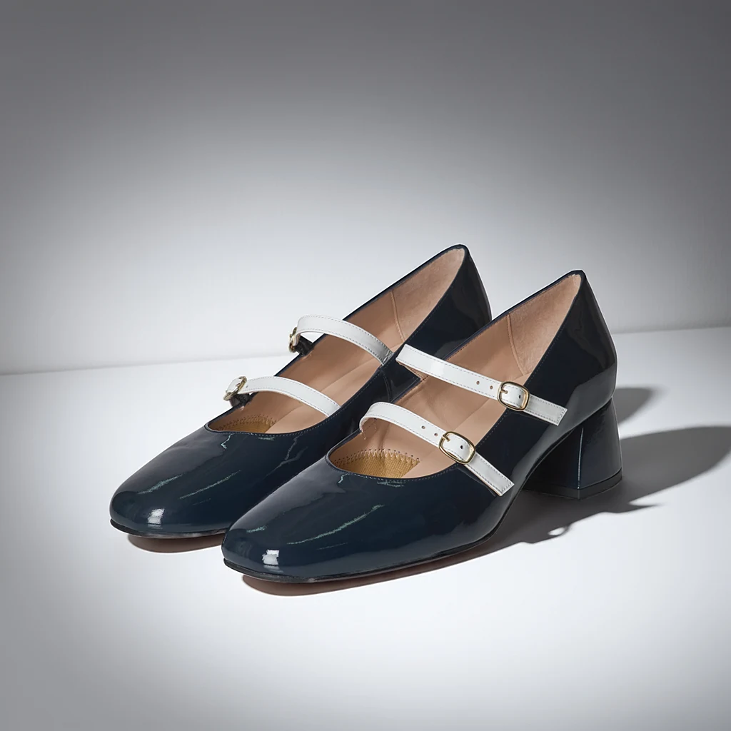 Mary Jane - Extra-Wide Fit - Navy Patent Leather