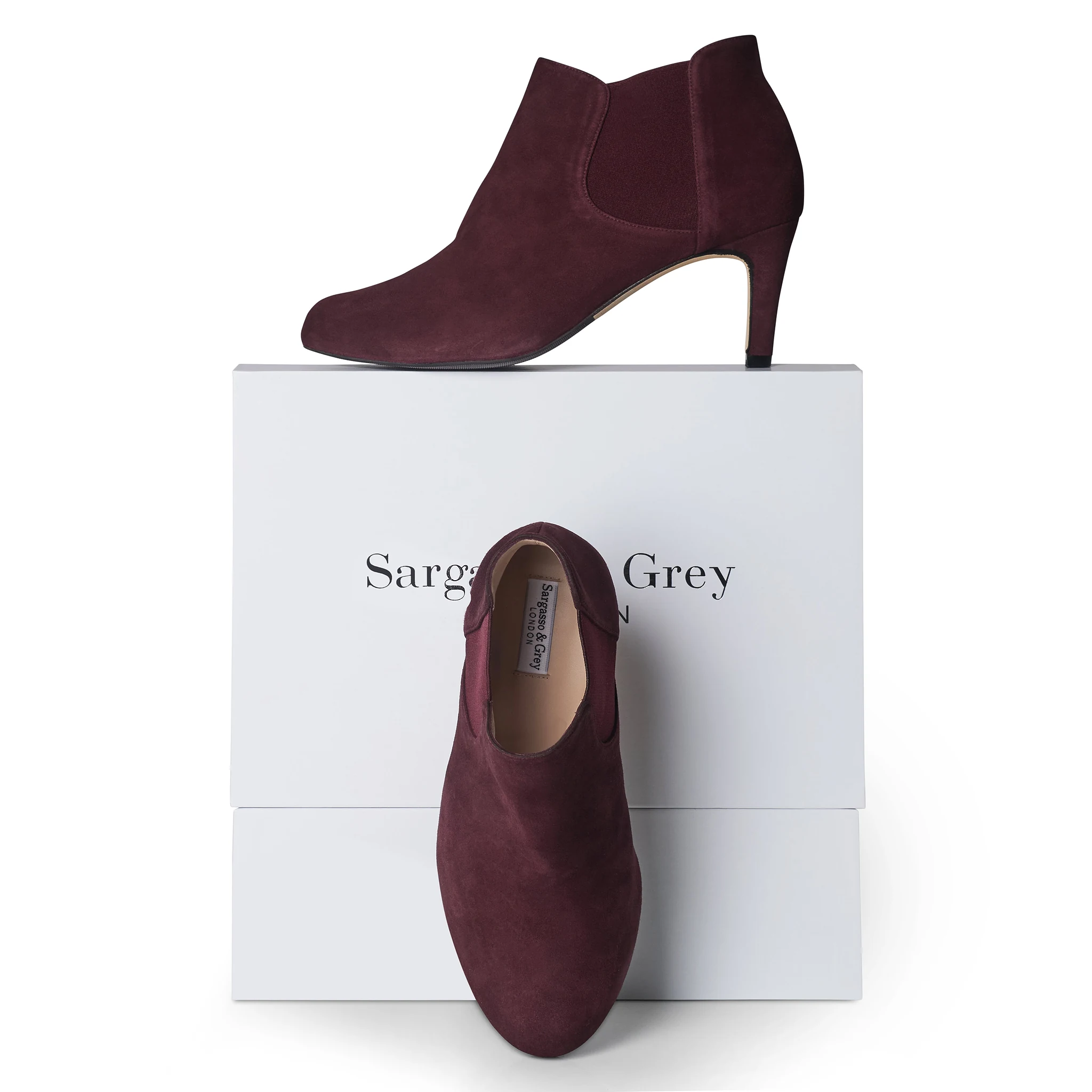 Lily Extra-Wide Fit Boots - Burgundy Suede - UK 9.5 / EU 44 / Red