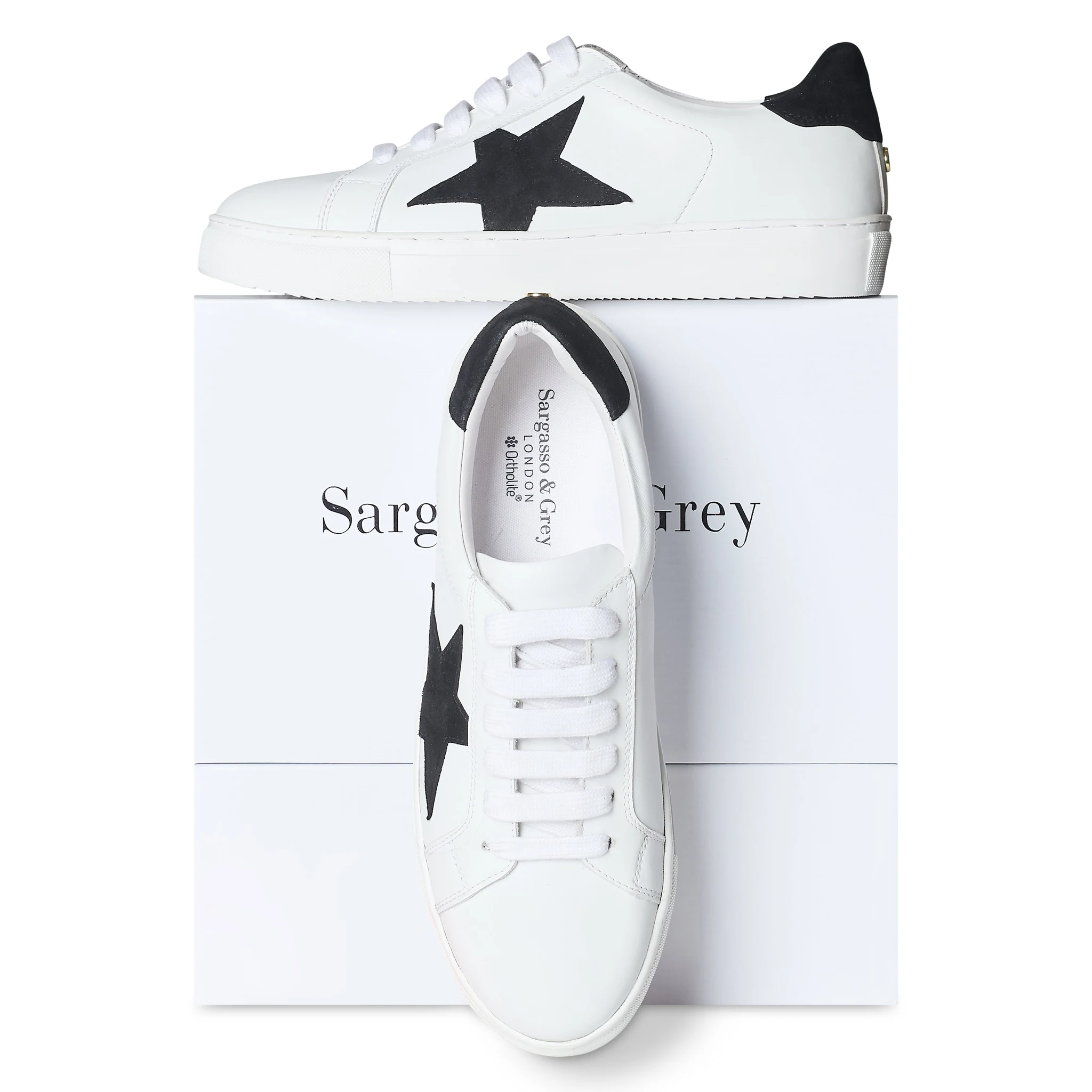 Ezi Wide Fit Trainers - Black Suede Star