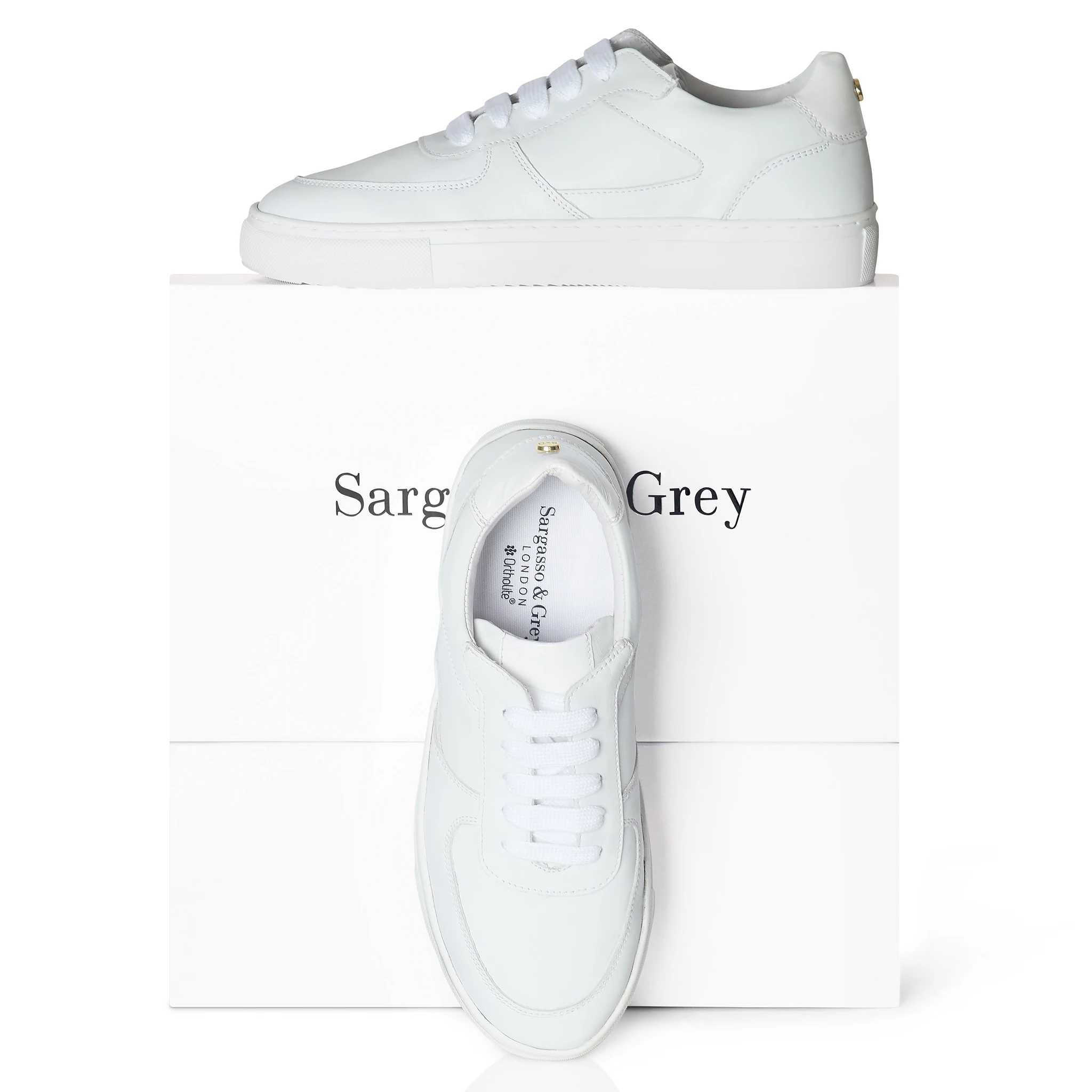 Emma Wide Fit Trainers - White Leather