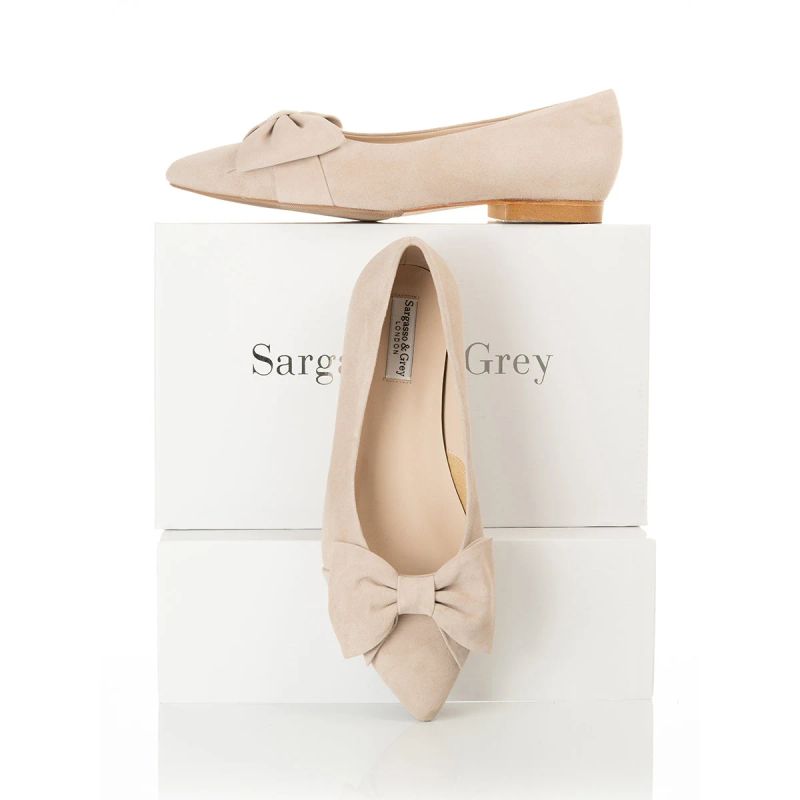 Dionne Extra-Wide Fit Flats - Almond Suede