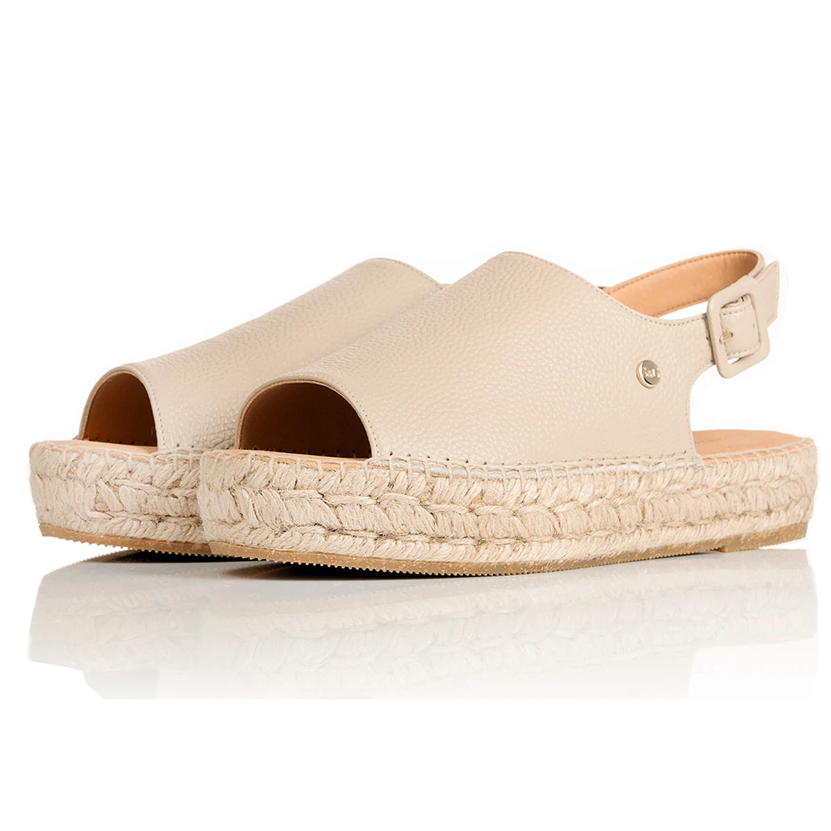 Bona - Extra Wide Fit Espadrille - Beige Leather