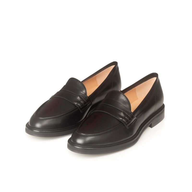 Wide Fit Loafers  - Black Leather - UK 7 / EU 40 / Black