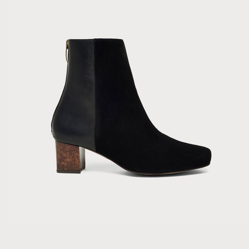 Justina - Black Leather/Suede