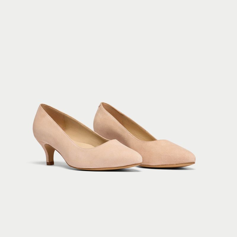 Ava - Soft Pink Suede Pumps