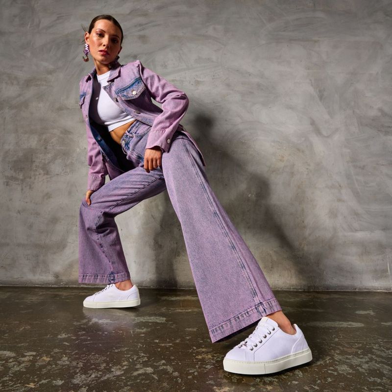 Luna Vegan - White Wide Fit Trainers