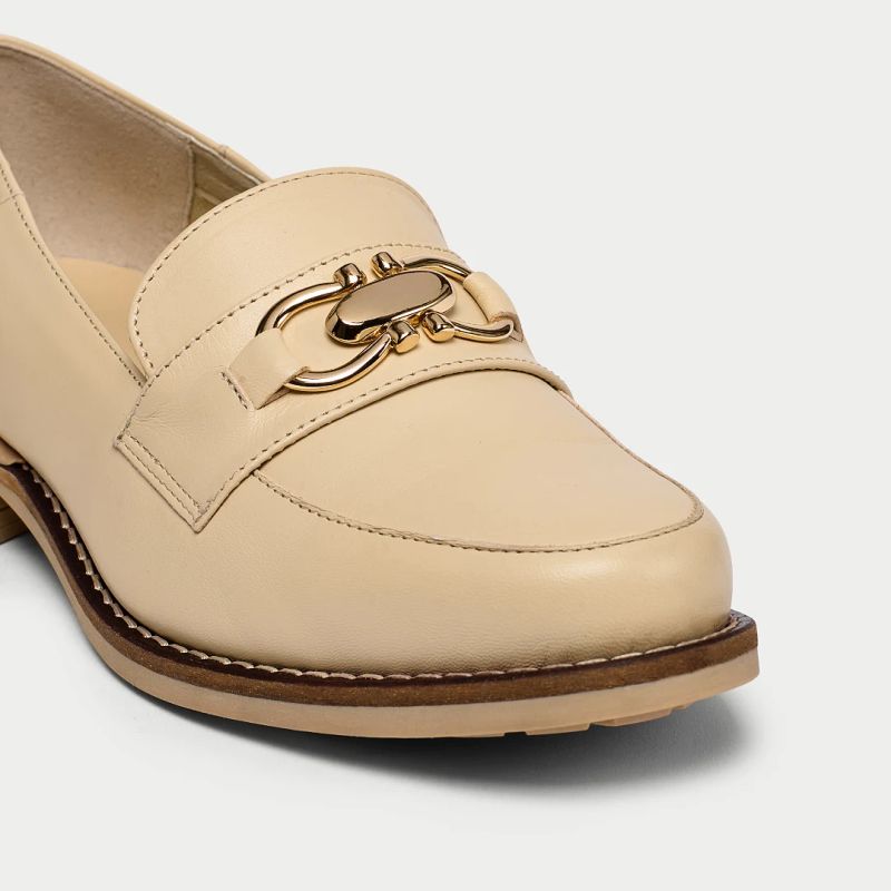 Meredith - Neutral Leather Loafers