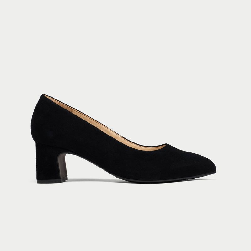 Hallie - Black Suede Courts - UK 4 / EU 37