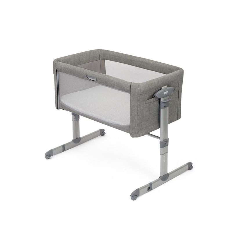 Joie Roomie Glide Side Sleeping Crib - Foggy Grey - Foggy Grey / No Accessories