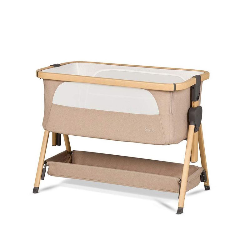 Silver Cross Lunar Bedside Crib - Oatmeal