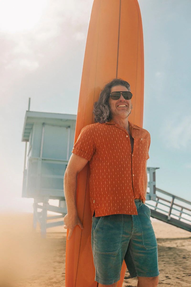 Del Rey Ikat Shirt Burnt Orange - XL
