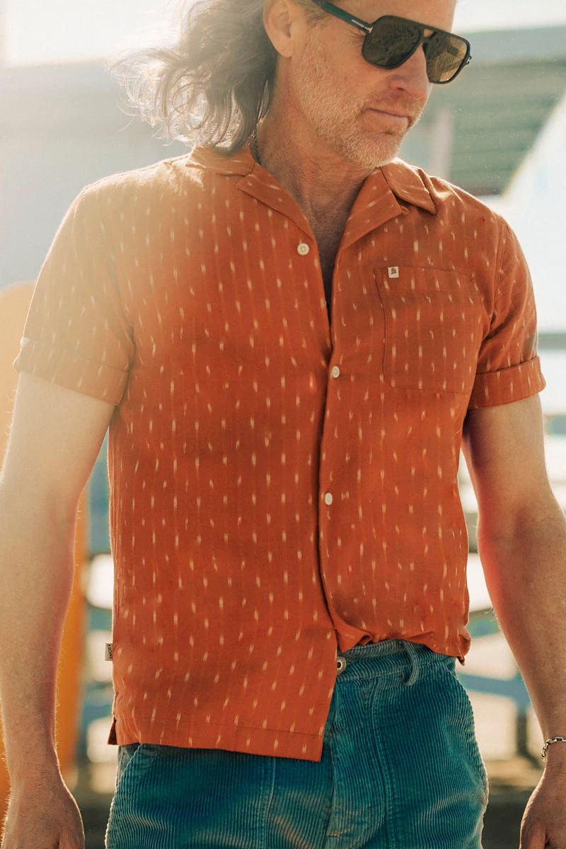 Del Rey Ikat Shirt Burnt Orange - XL