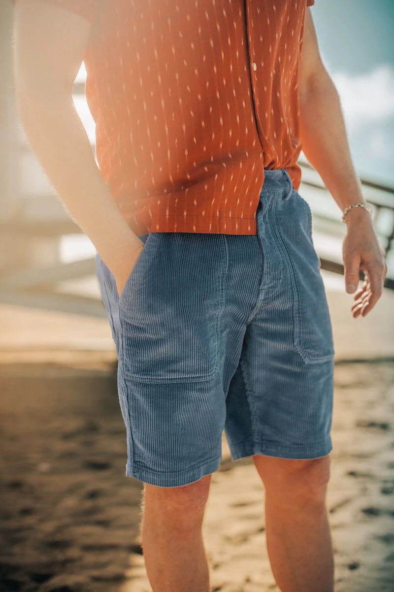 Fresno Cord Shorts Blue - 36