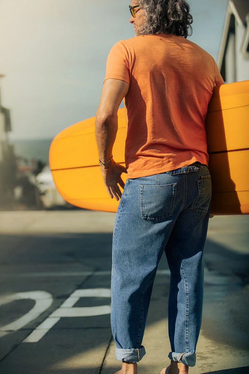Slub Pocket T-shirt Fade Orange - XL