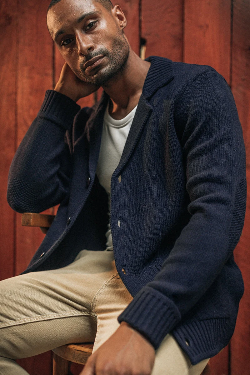 Saint Collar Cardigan Navy