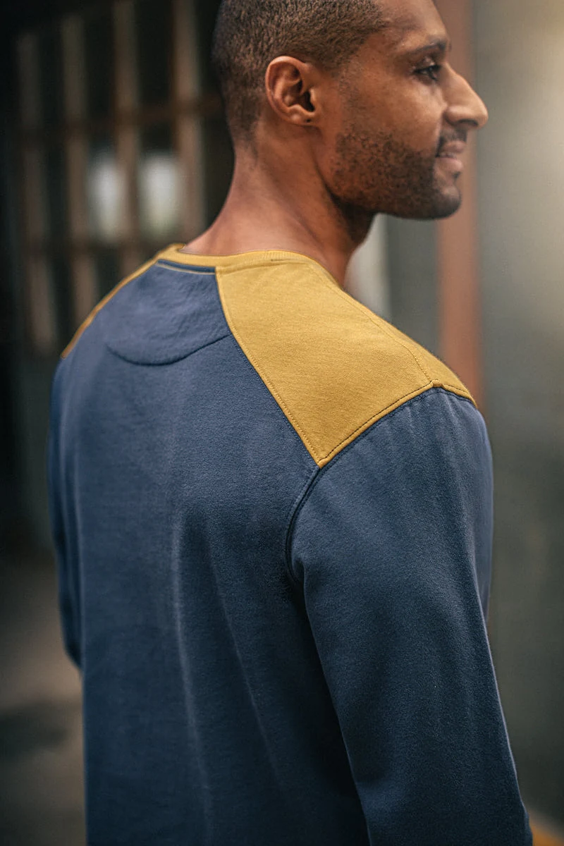 Freeland Long Sleeve T-Shirt Navy/Yellow - L