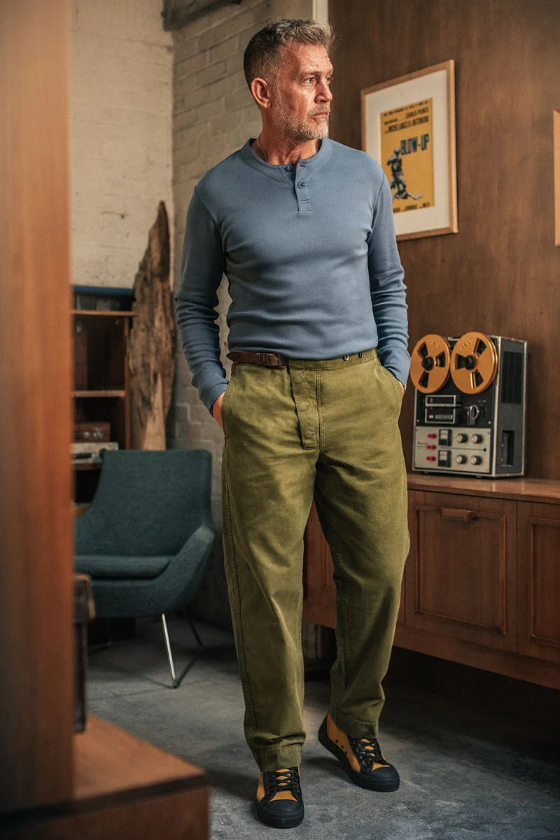 Station Trousers Olive Green - 32