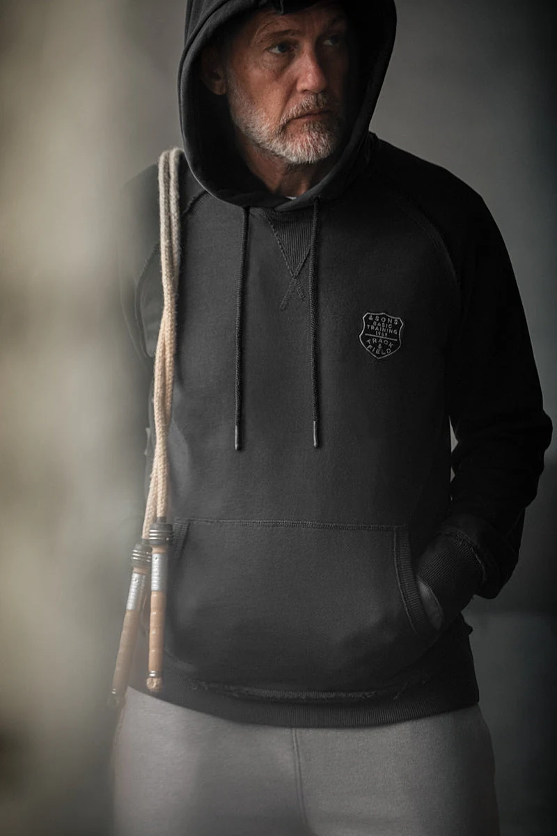 SALVAGE STOCK Warm Down Hoodie Washed Black - M
