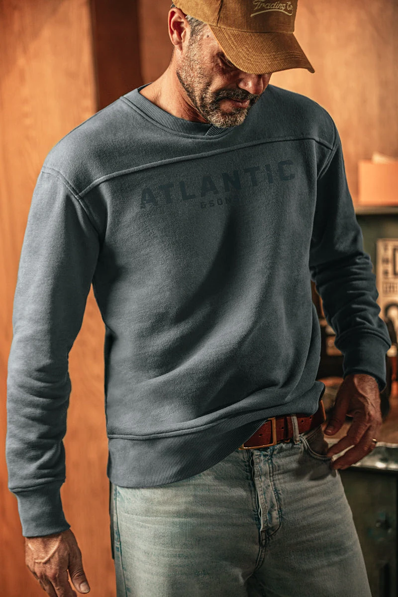 Atlantic Anderson Cross Neck Sweatshirt Storm Blue - L