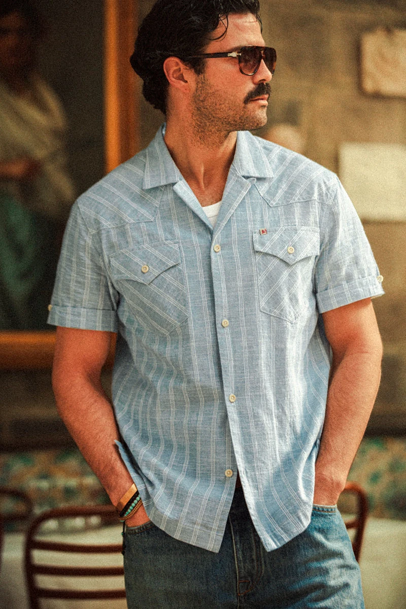 Melrose Shirt Blue Chambray - L
