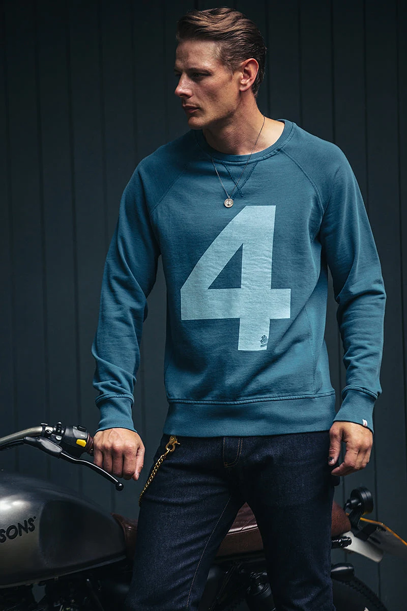 LUCKY No.4 Indigo Sweatshirt
