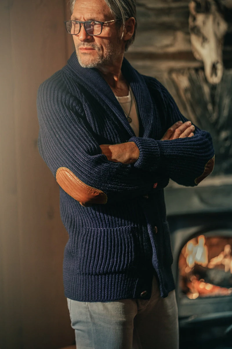 Pioneer British Wool Cardigan Navy
