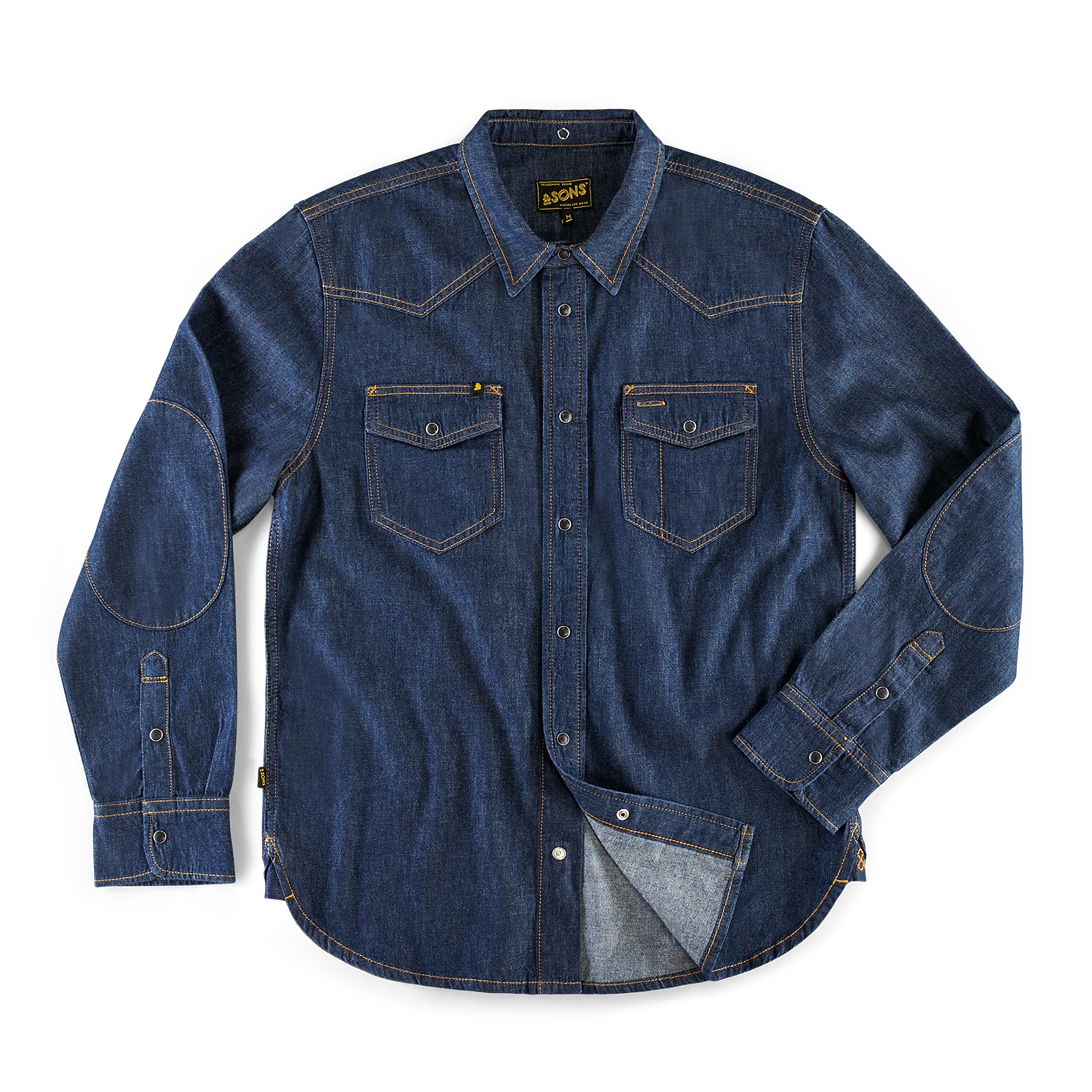 &SONS Boone Western Shirt Indigo