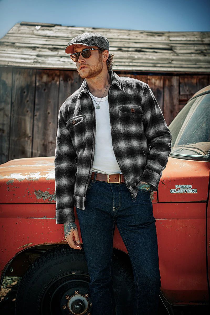 &SONS Cab Coat Grey Check - S