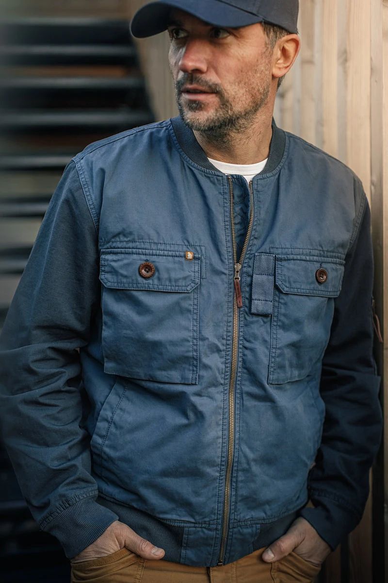 &SONS Harris Bomber Jacket Navy - S