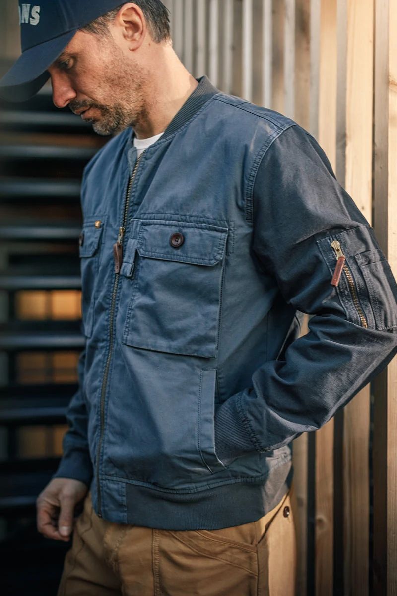 &SONS Harris Bomber Jacket Navy - S
