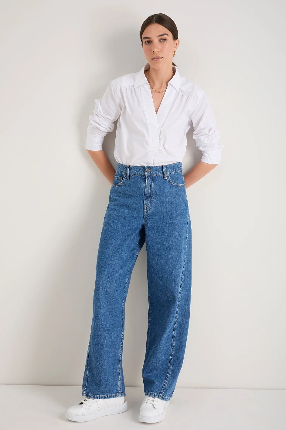 Freya Wide Leg Jean - Mid Wash - 3R