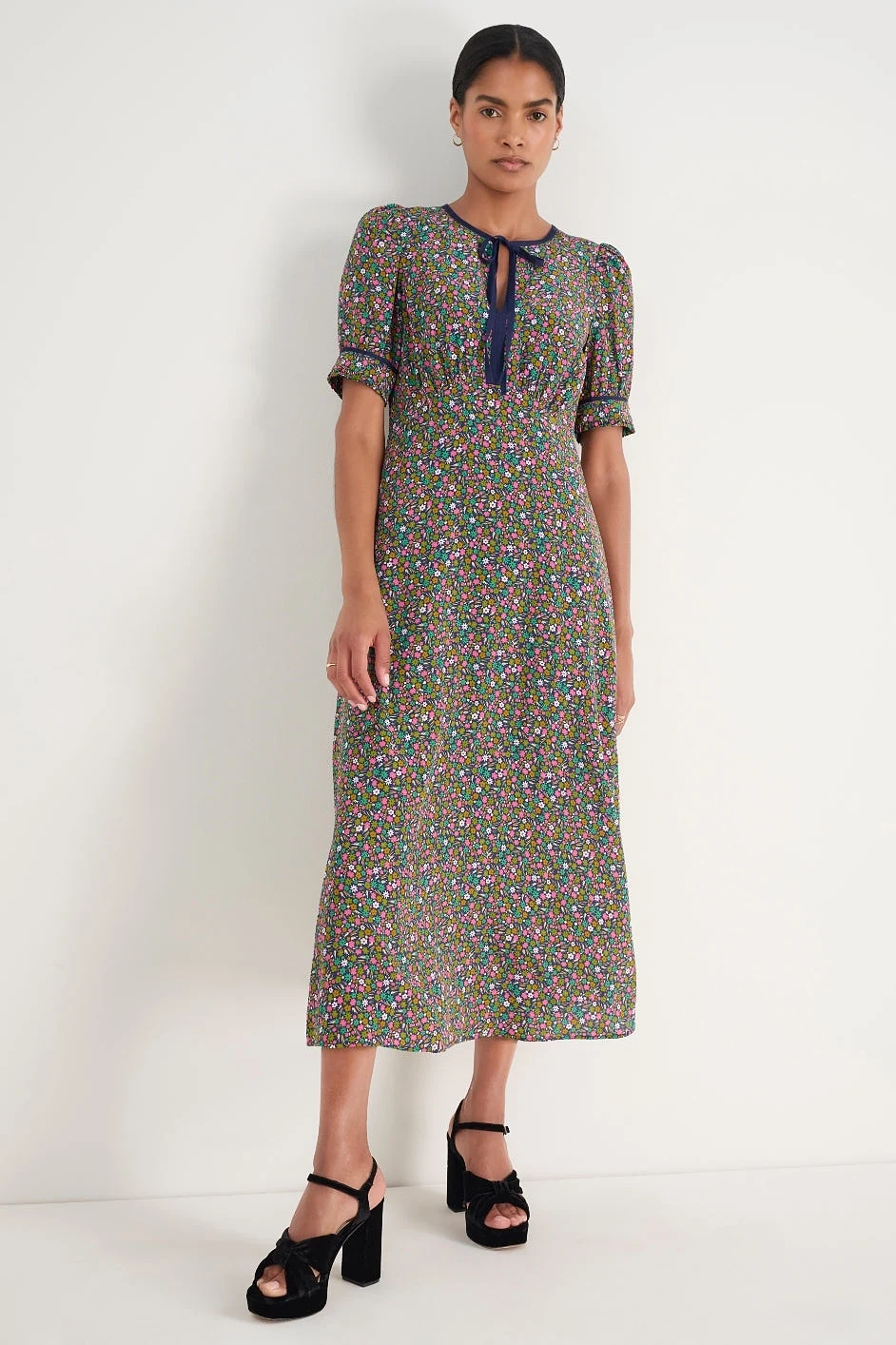 Elsie Silk Dress - Ditsy Floral - 1R