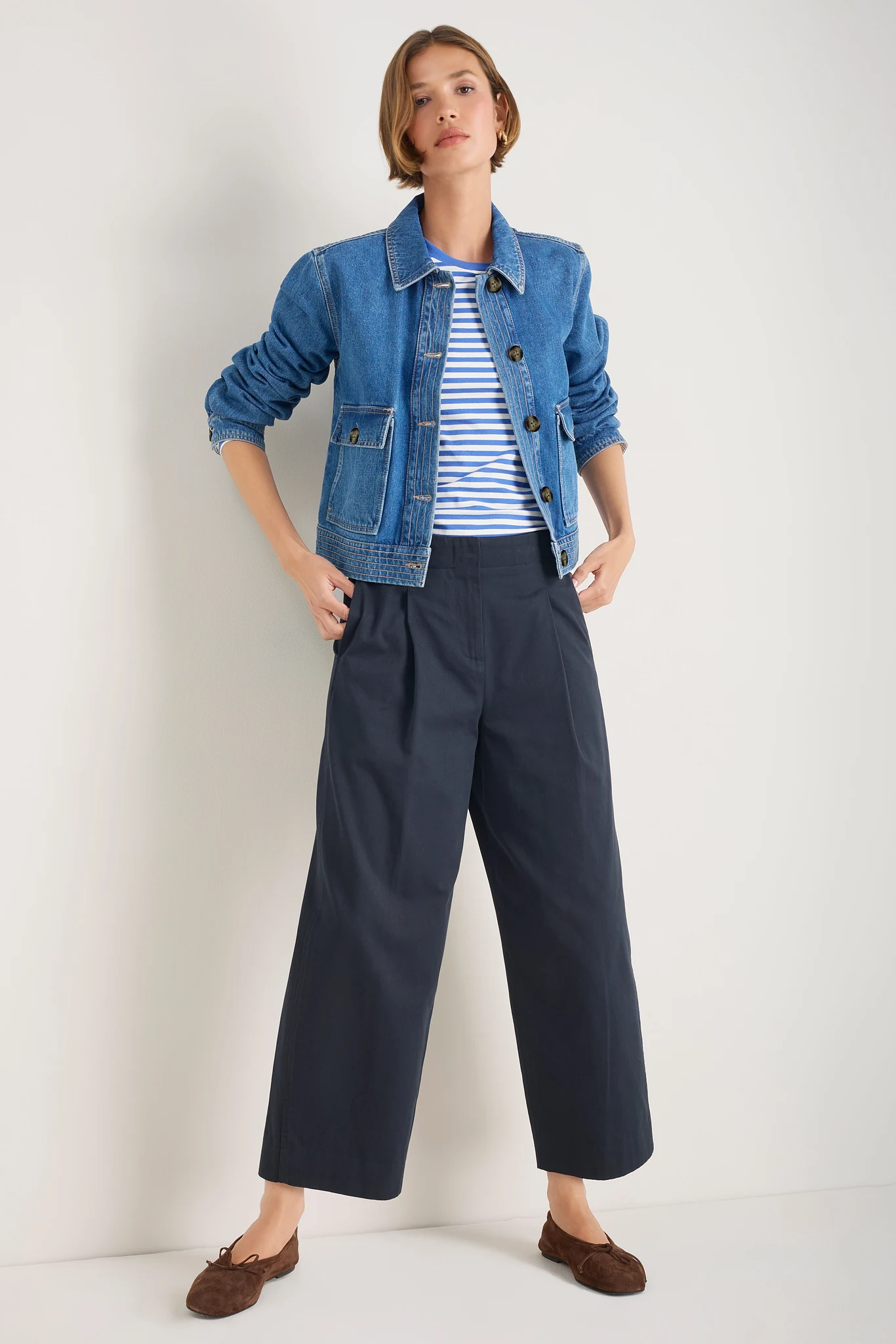 Etta Pleat Front Tapered Trouser - Deep Midnight - 3R