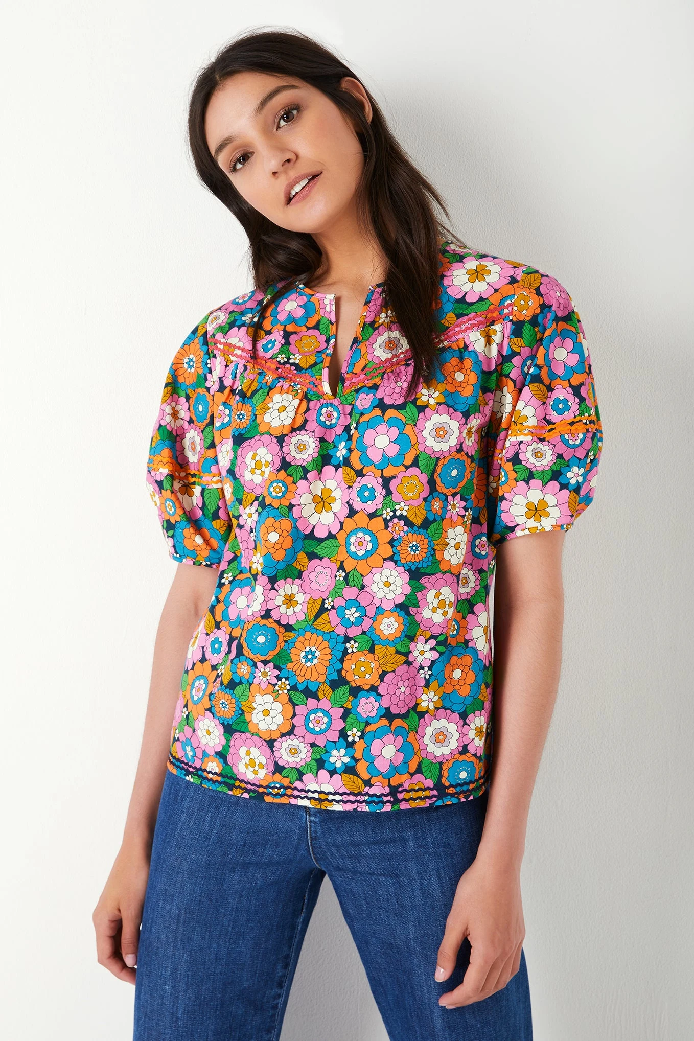 Roxanne Carnation Print Top - Multi