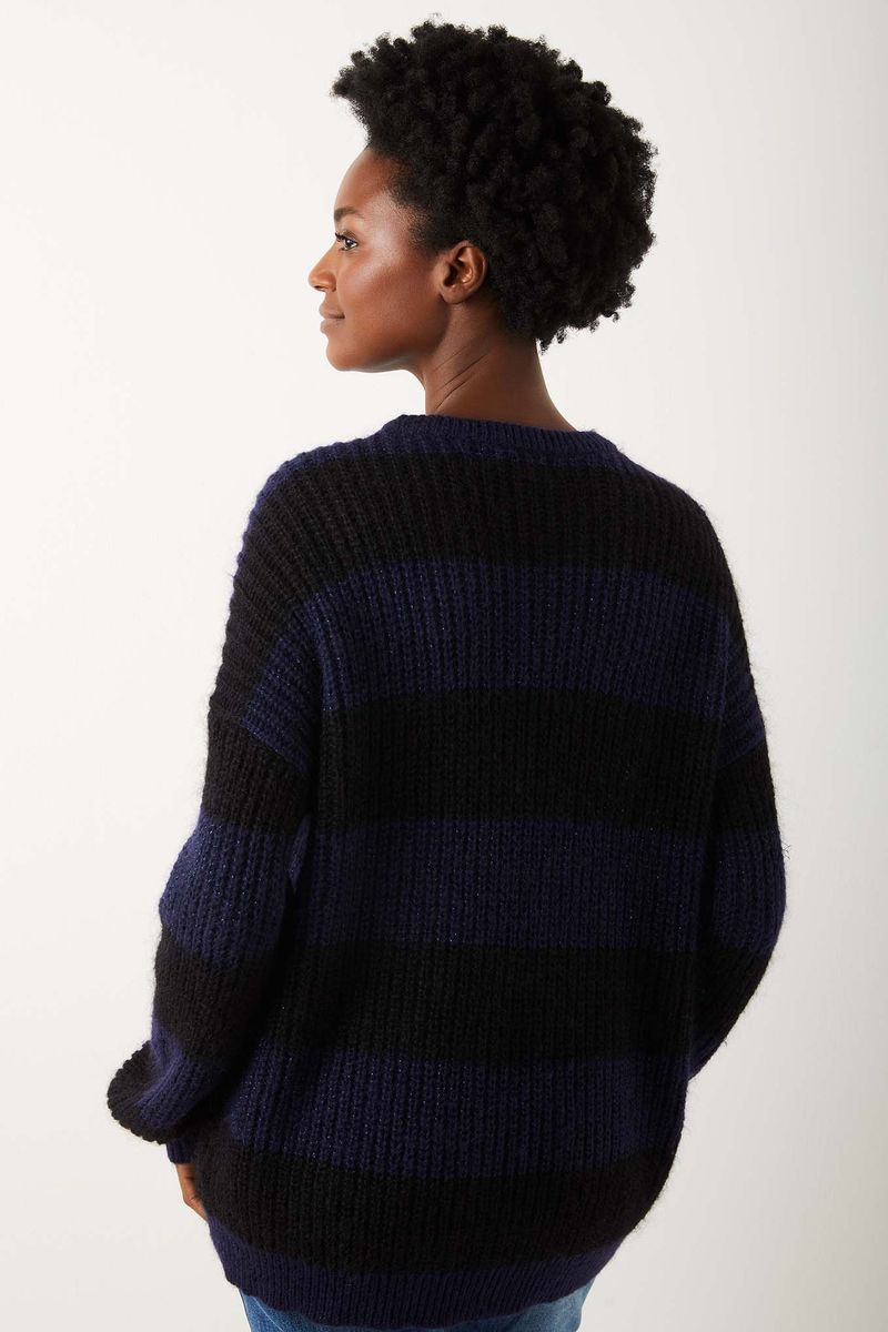 Amara Block Stripe Jumper - Navy/Black