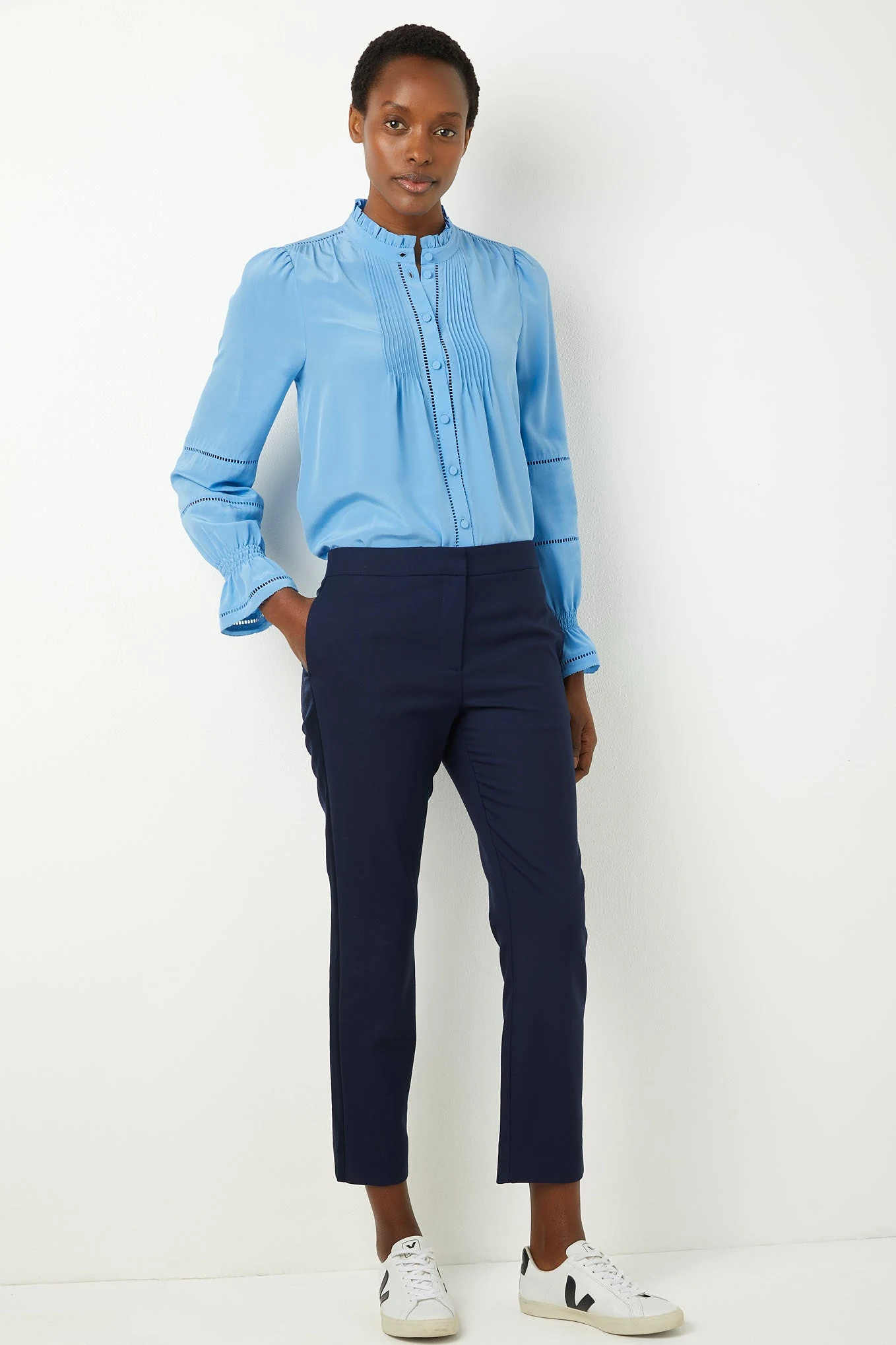 Paris Sandrine Tux Side Stripe Trouser - Midnight Blue