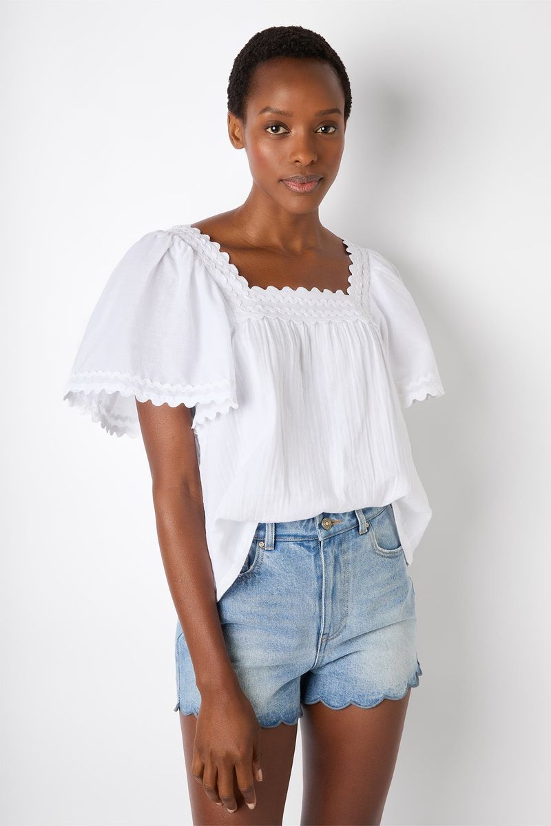 Zoe Square Neck Top - White