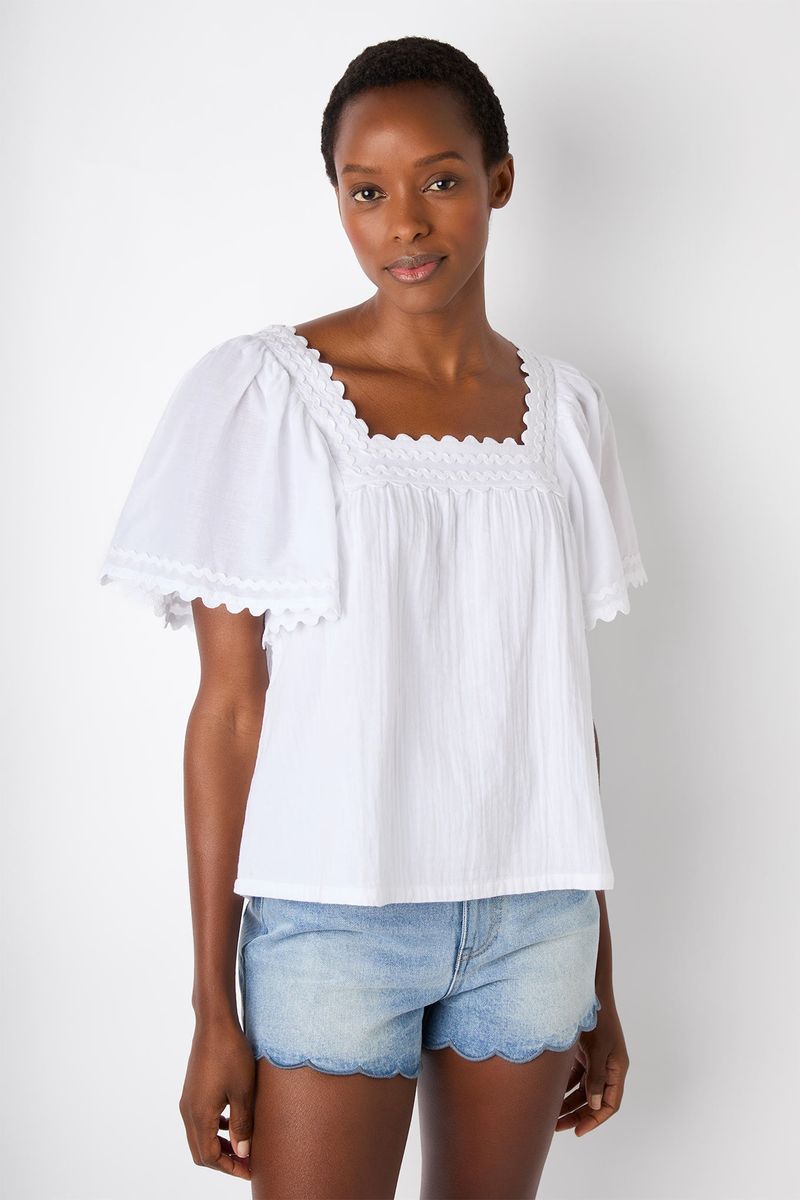 Zoe Square Neck Top - White