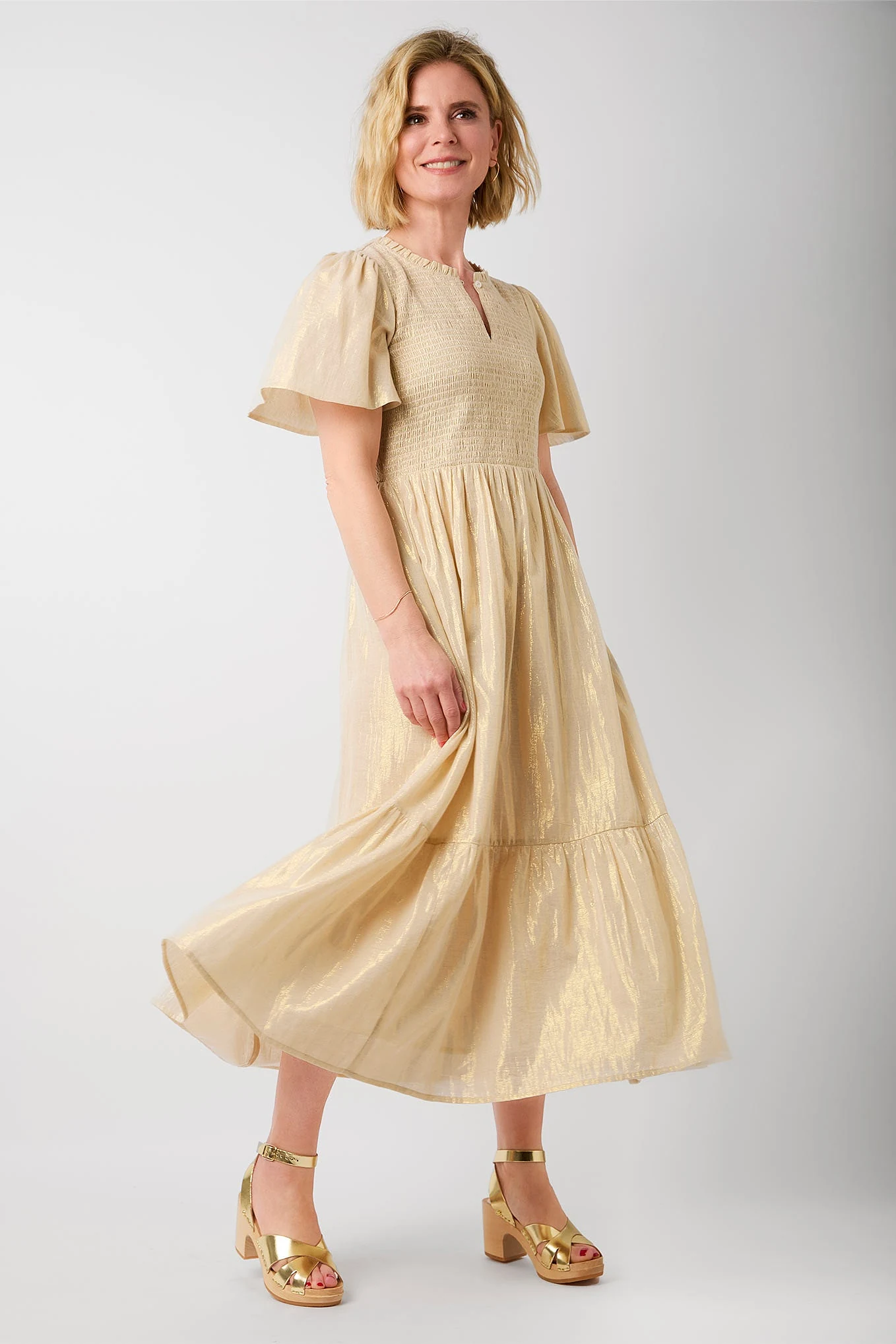 wyse gold dress Gold Venus Wet Look Dress main image 0