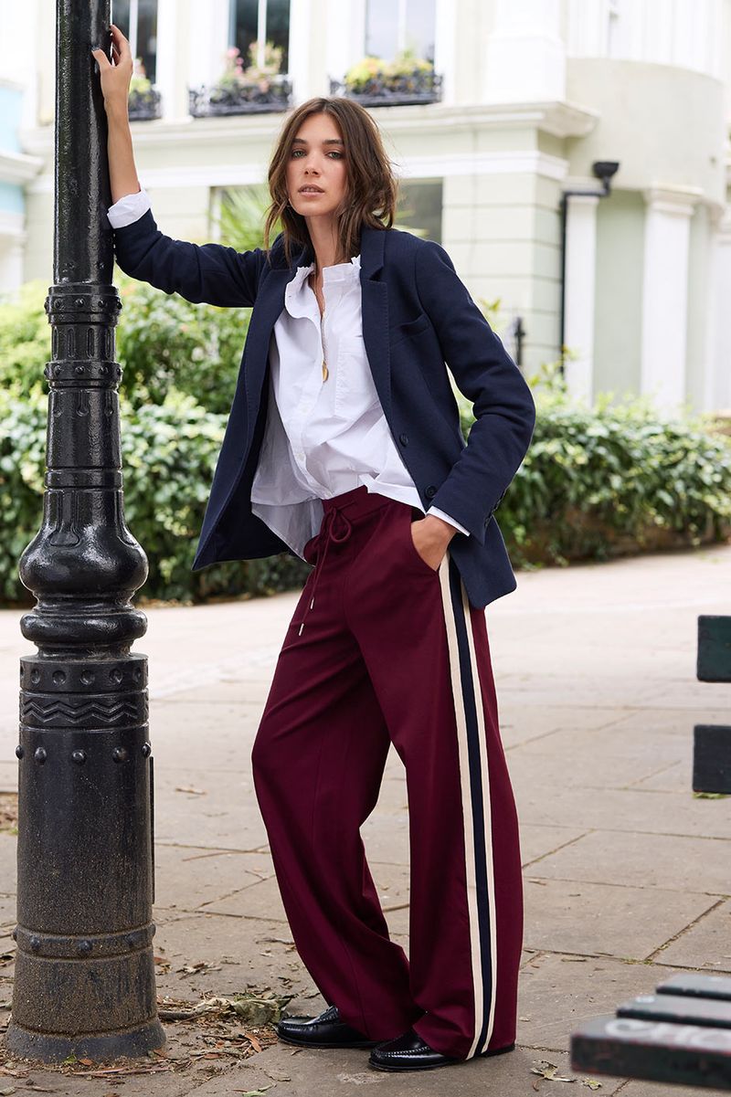 Penny Ponte Wide Leg Trouser - Plum