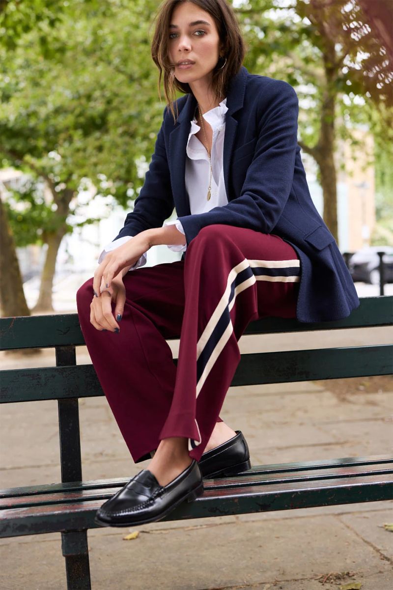 Penny Ponte Wide Leg Trouser - Plum