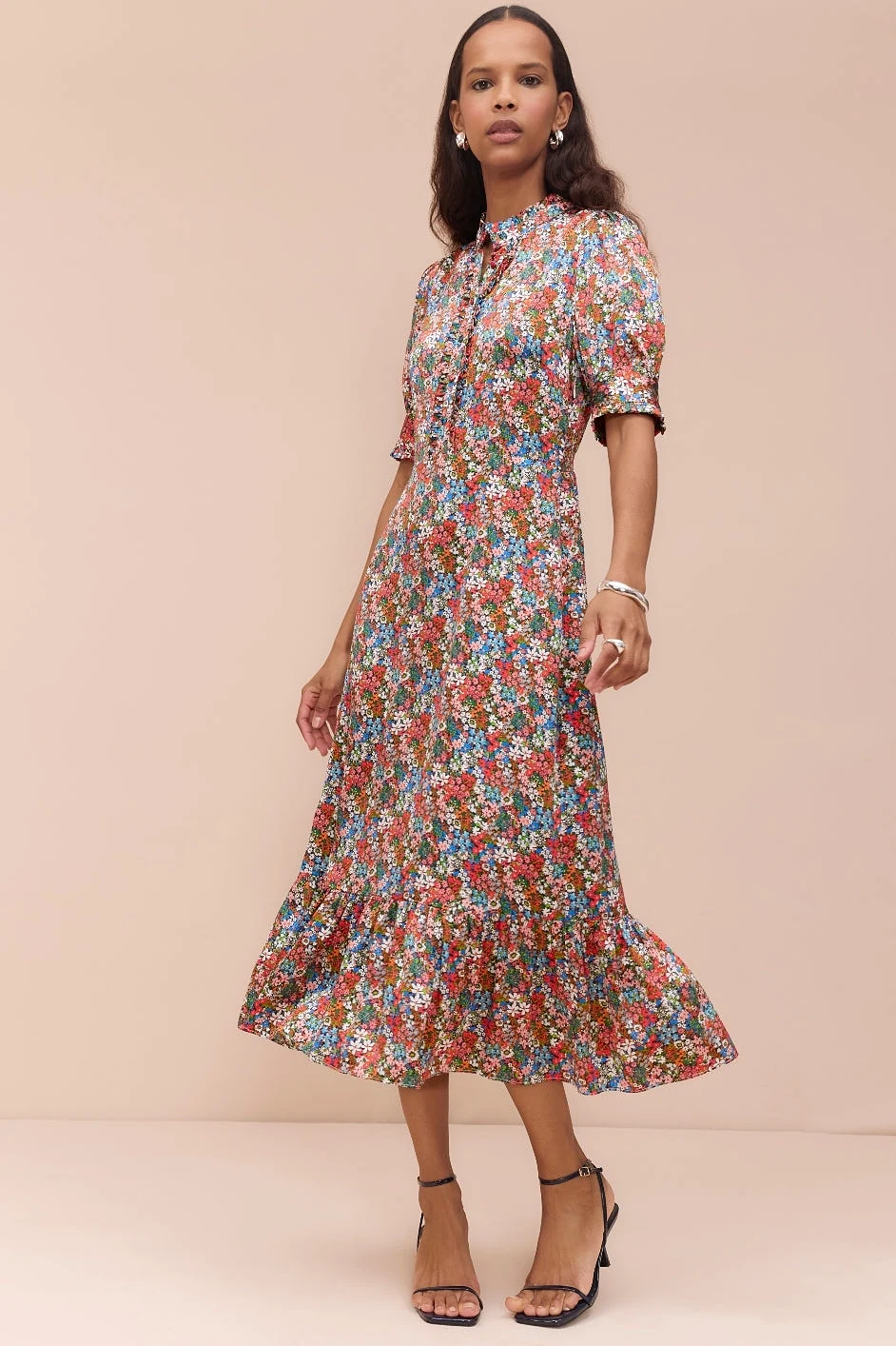 Fabienne Silk Dress - Ditsy