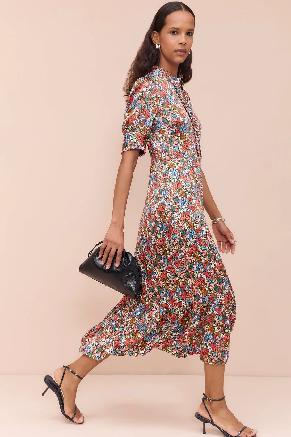 Fabienne Silk Dress - Ditsy