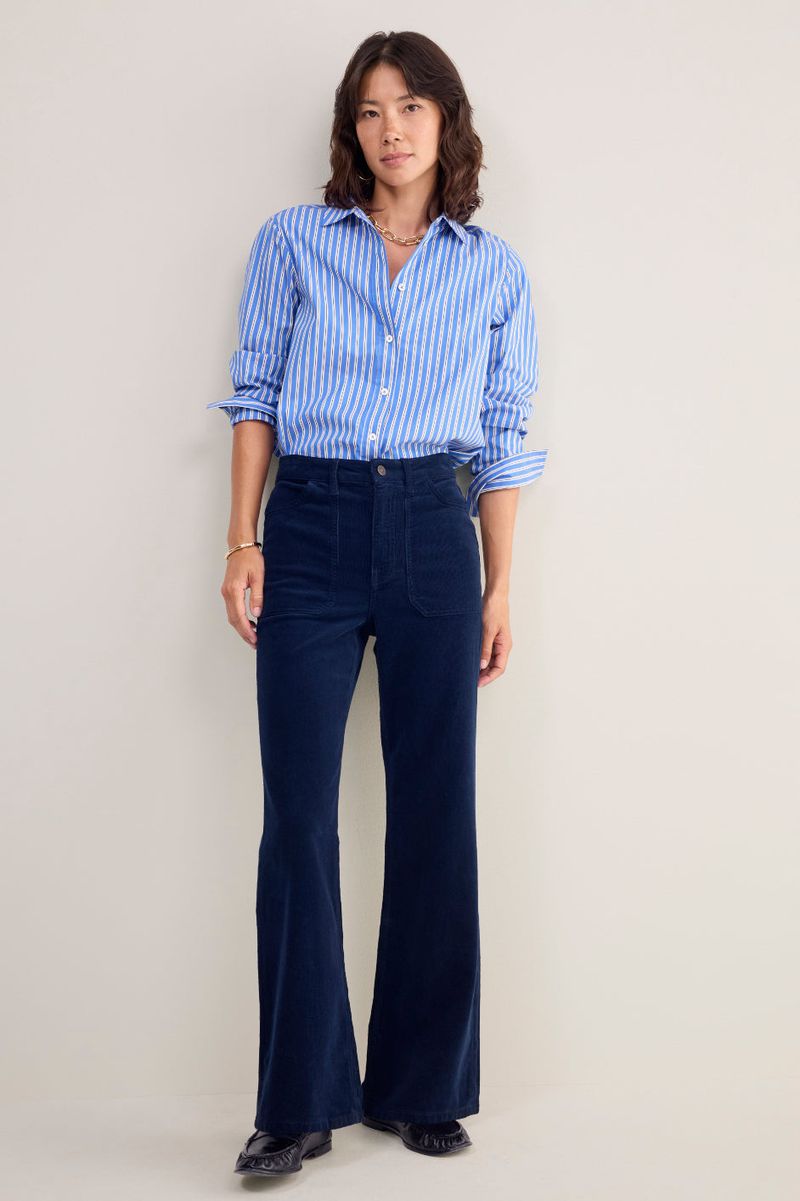 Flossie Carpenter Flare Cord Trouser - Midnight - 2R