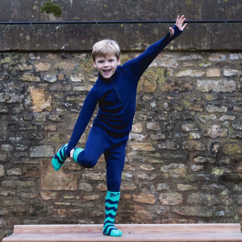 Maglietta Termica Bambini e Leggings Blu Marino