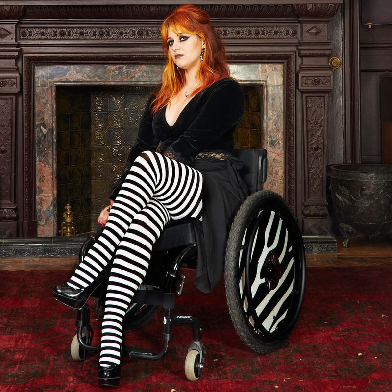 80 Denier Black & White Striped Tights - Witch