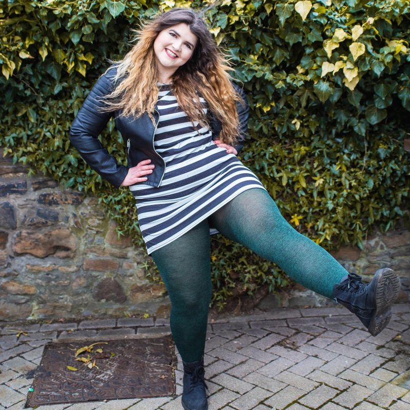 80 Denier Marl Tights - Emerald City