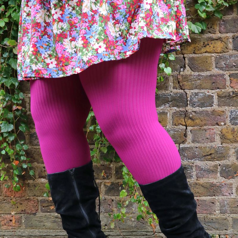 Ribbed Tights - Figgy Pudding